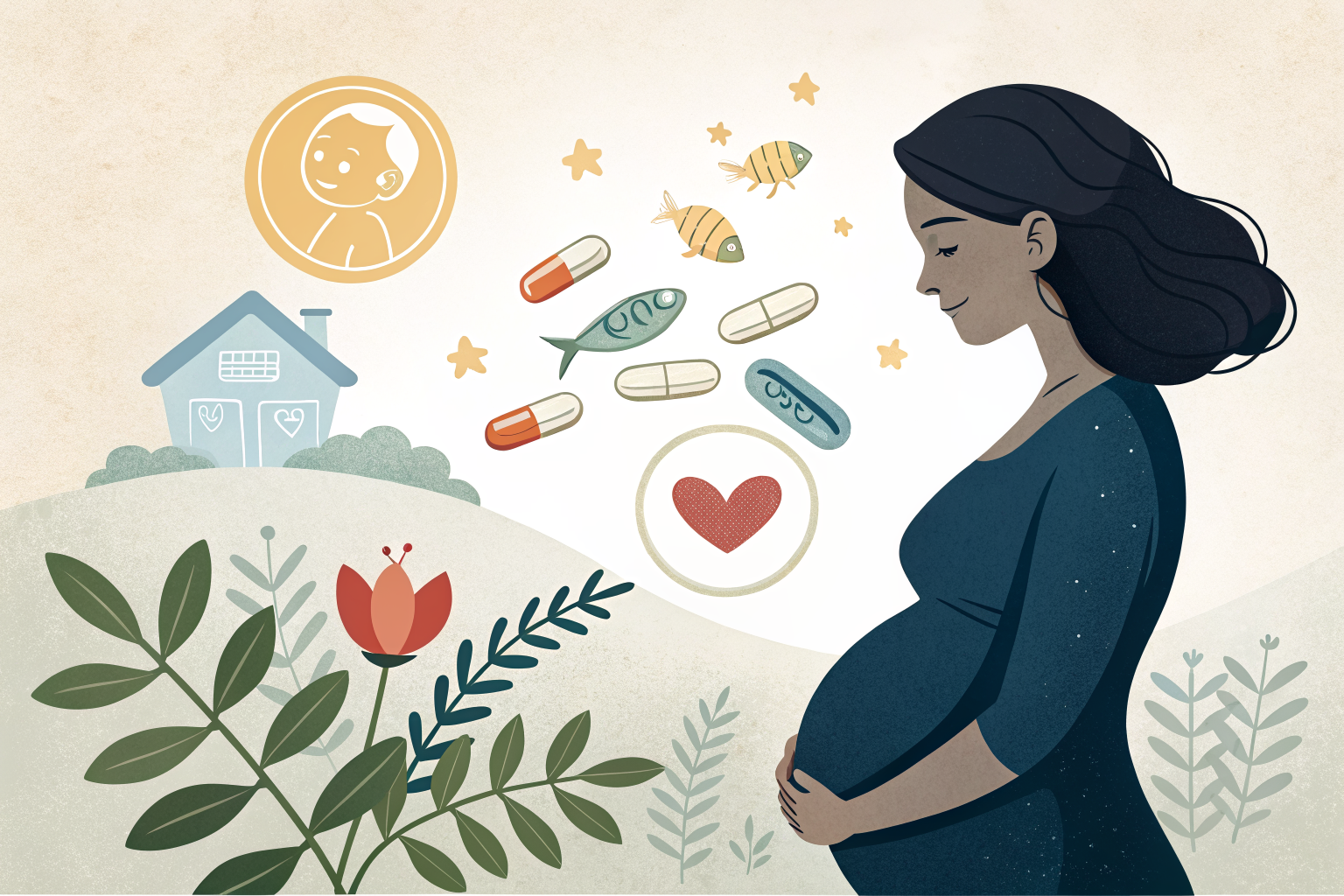 Pregnancy omega-3 benefits illustration
