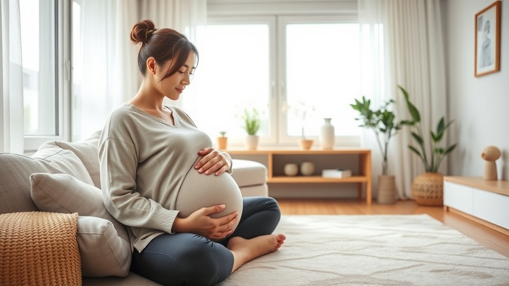 임산부가 오메가3 영양제를 들고 있는 모습