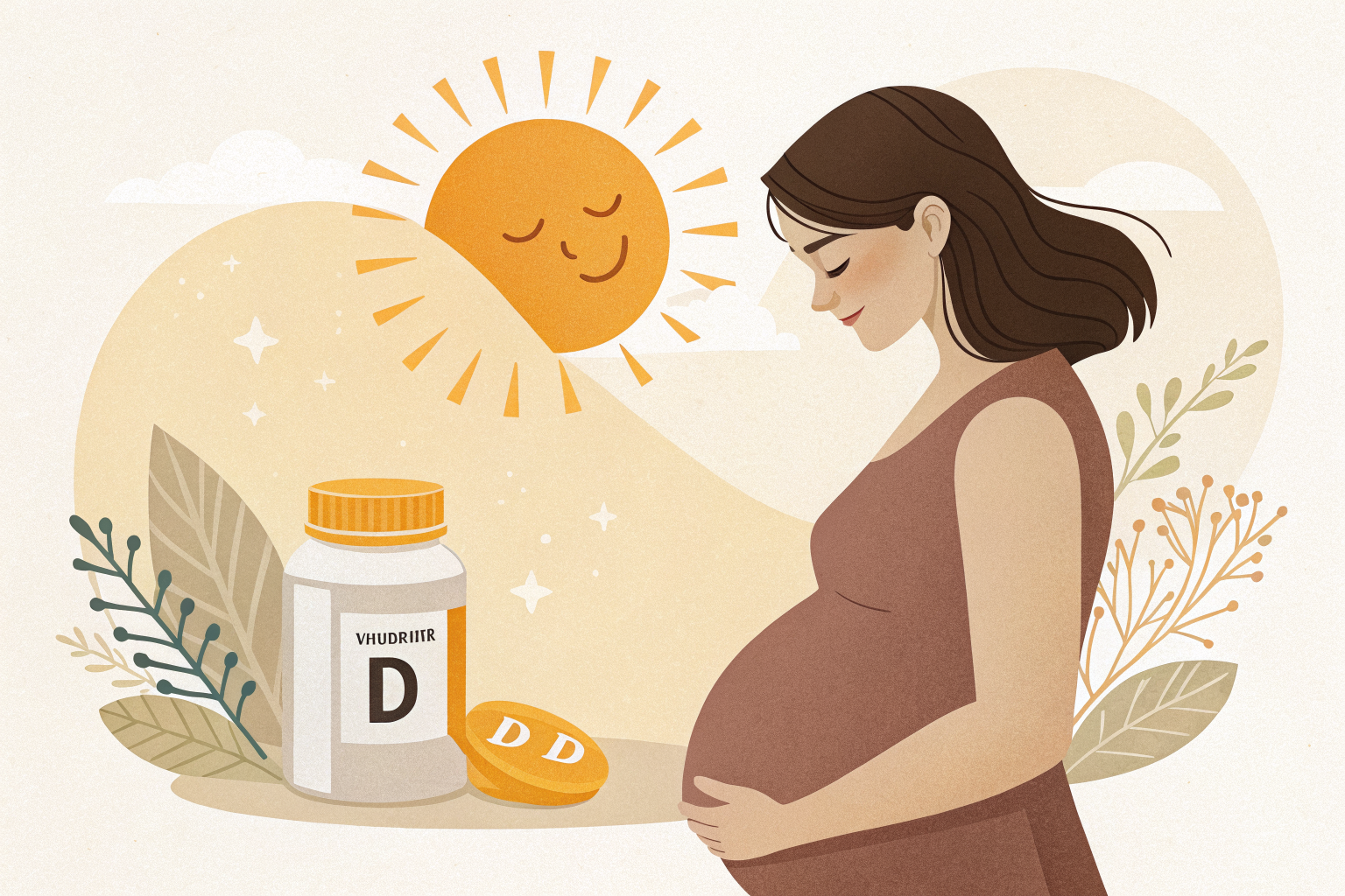 Pregnancy vitamin D guidance illustration